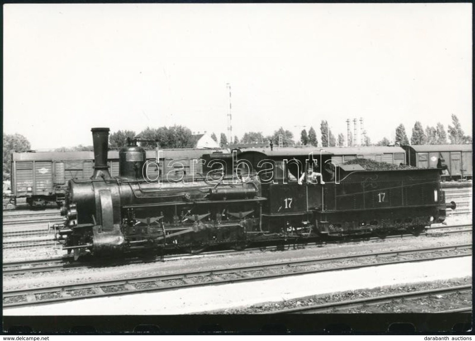1993 Régi Mozdony Pályaudvaron, Fotó, 13×18 / Locomotive - Altri & Non Classificati