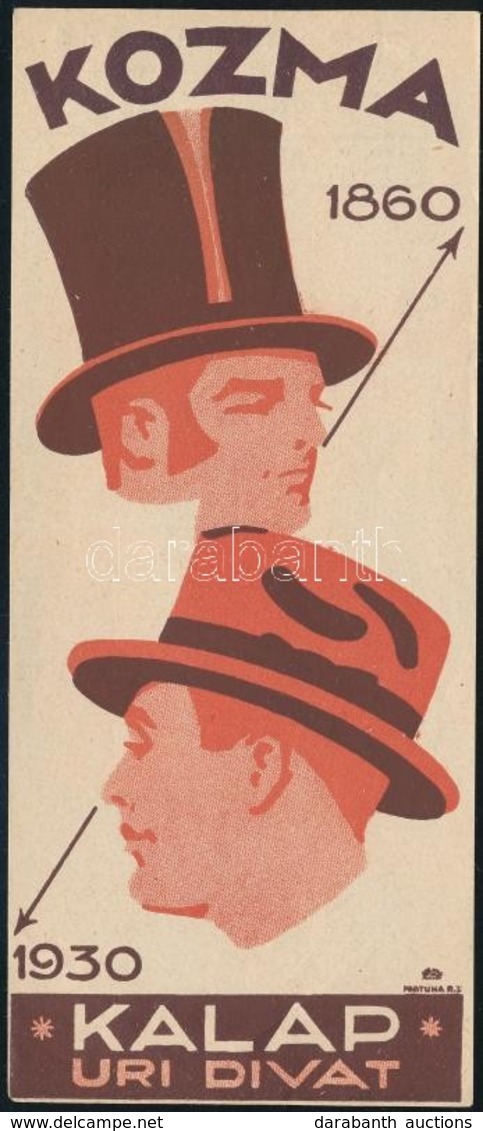 1930 Kozma Lajos Budapesti Kalapüzletének Reklámos Számolócédulája - Pubblicitari