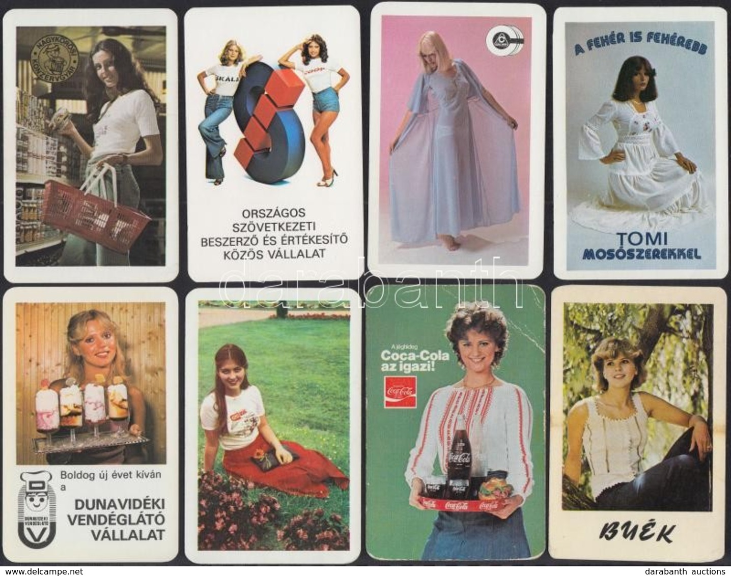 1980 17 Db Hölgyeket ábrázoló Reklámos Kártyanaptár - Publicités
