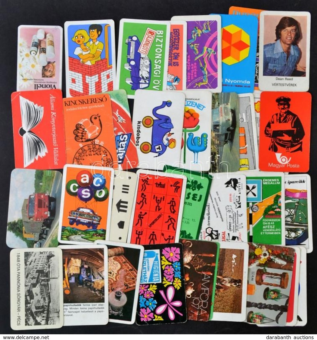 100 Db Vegyes Kártyanaptár Az 1970-80-as évekből - Pubblicitari