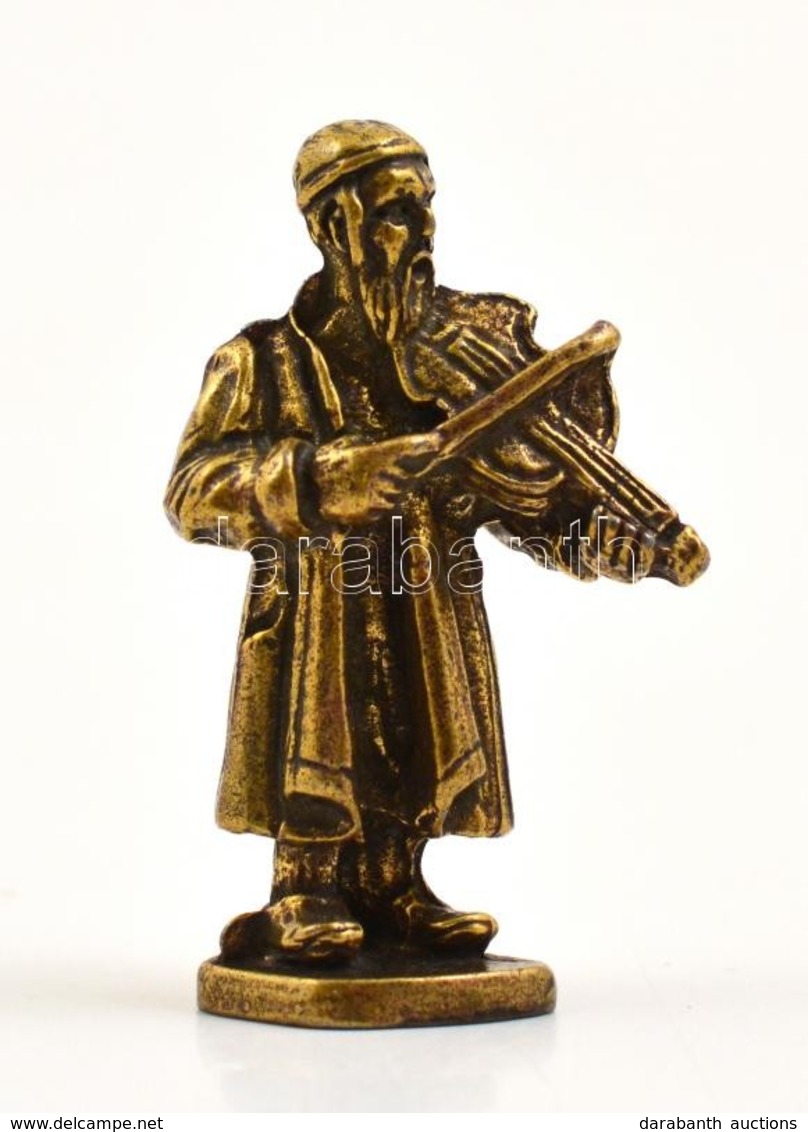 Zsidó Zenész, Réz Figura / Jewish Muscian Copper Figure 5,5 Cm - Autres & Non Classés