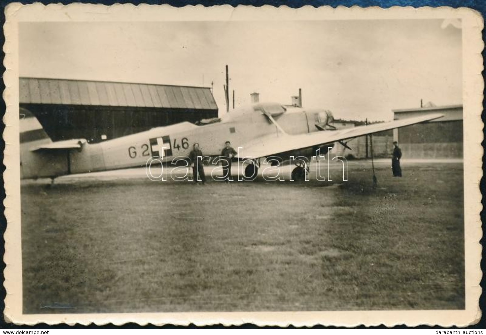 1940 FW 58B-2-es Gyakorlóbombázó A Kassai Repülőtéren, Hátoldalon Feliratozott Fotó, 6×8,5 Cm / FW 58B-2 Aircraft, Photo - Non Classificati