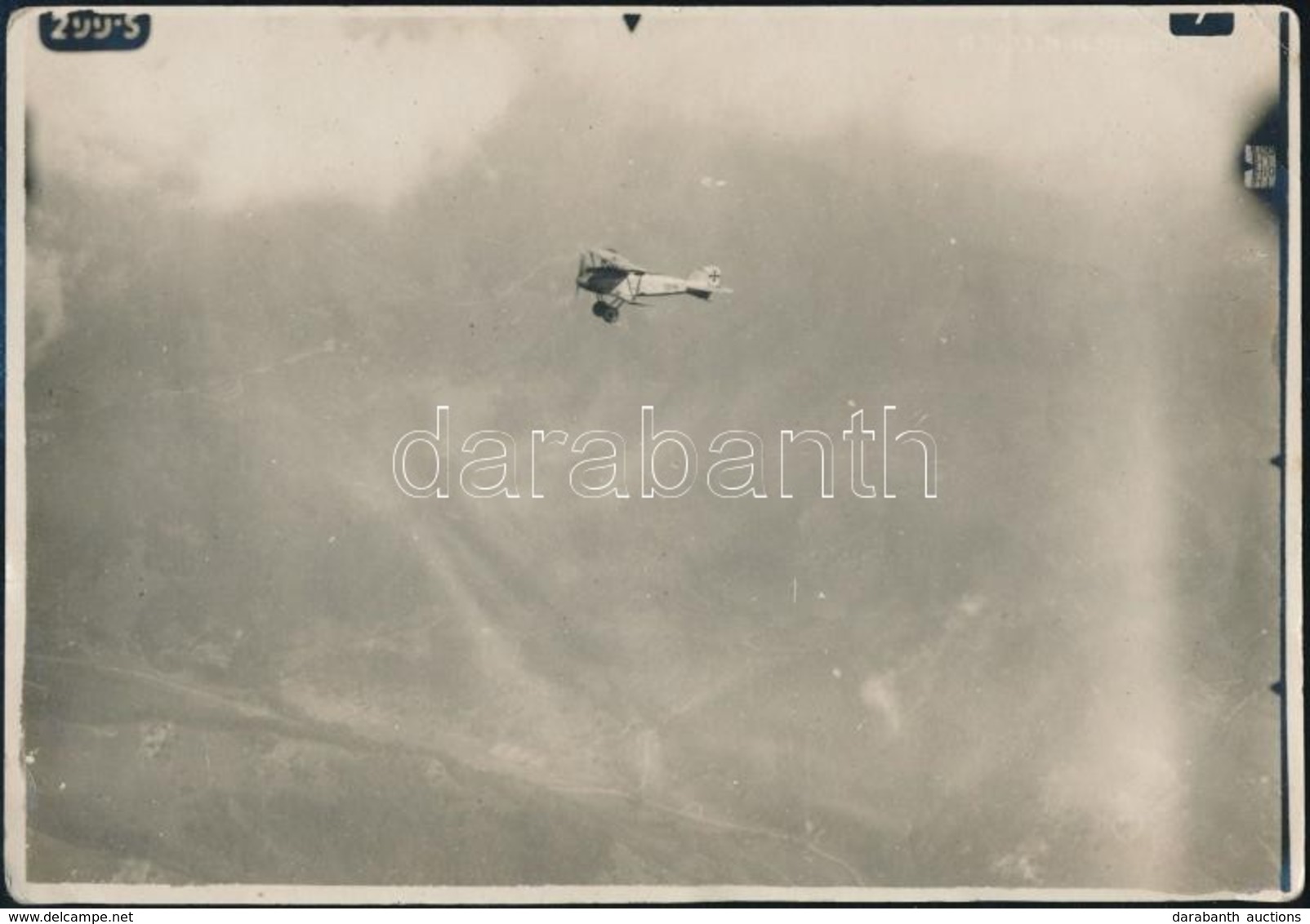 1914 K. D. Kampfapparat, Katonai Repülő A Levegőben, Légi Felvétel, Hátoldalon Feliratozva, 12×17 Cm - Non Classés