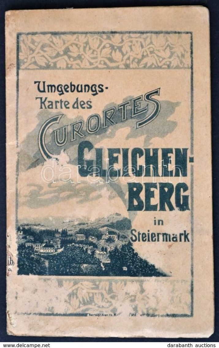 1903 Umgebungskarte Des Curortes Gleichenberg In Steiermark. 50x34 Cm Magyarépzattal, Szakadással / With A Tear, With Ex - Altri & Non Classificati