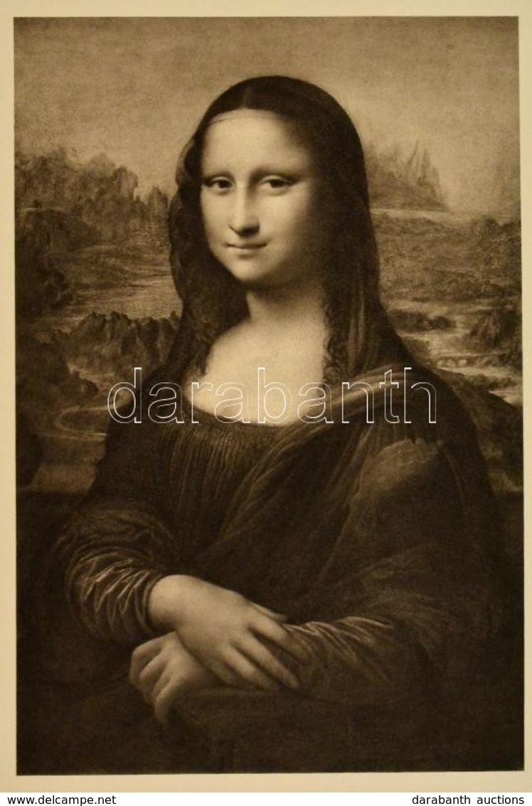 Cca 1900 Leonardo Da Vinci 'Mona Lisa' Című Művéről Készült Másolat, Heliogravűr, Papír, 50,5×38 Cm - Non Classés