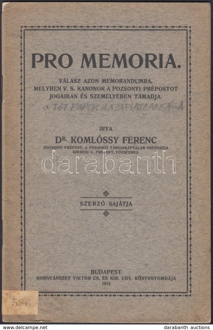 1915-1937 3 Db Kiadvány: A 'Viharsarok' A Bíróság Előtt, Pro Memoria, Umrisse Einer Möglichen Reform In Ungarn - Non Classificati