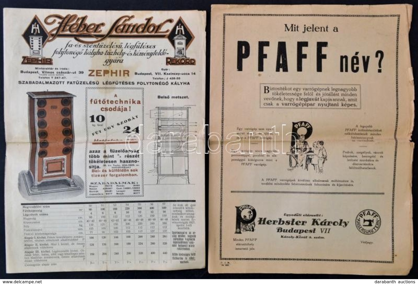 Cca 1930 4 Db Színes Reklám Nyomtatvány. Kályha árjegyzék, Könyvsorsjegy - Non Classificati