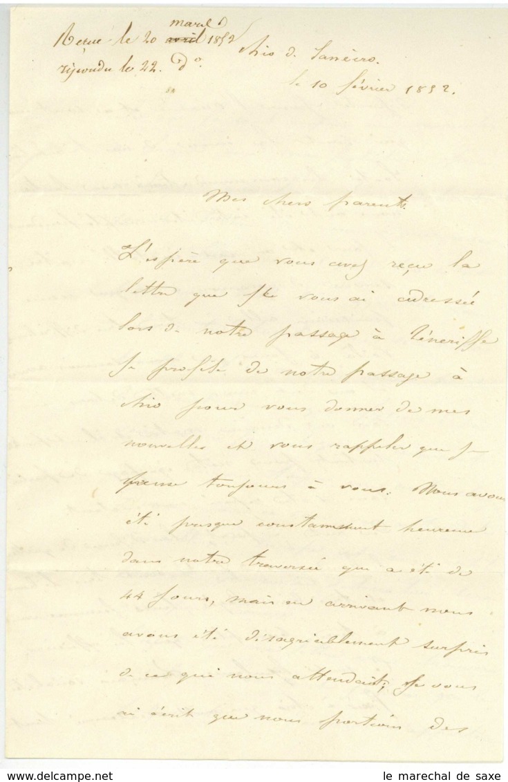 RIO DE JANEIRO 1852 - DEPORTATION DES REPUBLICAINS INSURGES La Galissonniere Nantes TEXTE - Documenti Storici