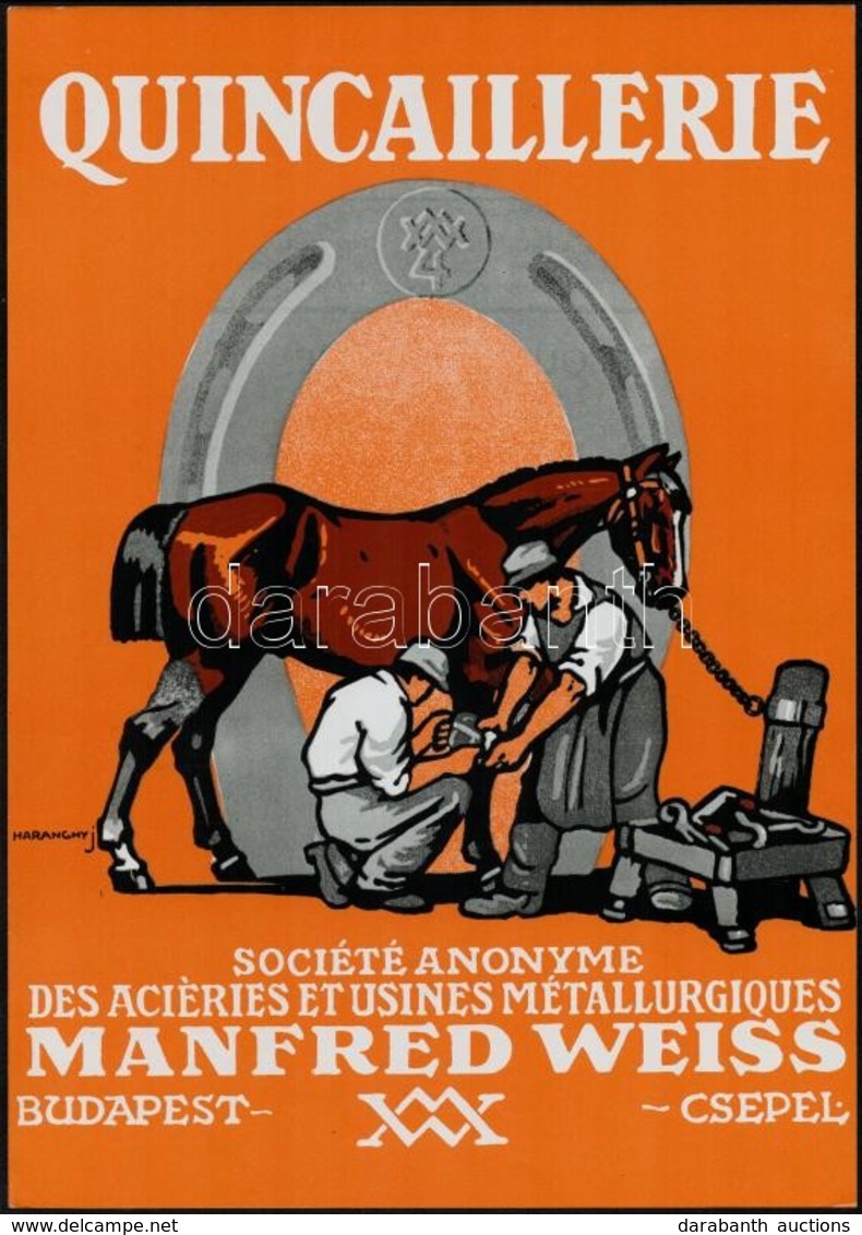 1920 Haranghy Jenő: Weiss Manfréd Vas- és Fémművek Rt. Plakátjának Reprintje, Globus Nyomda 1979, 34×24 Cm - Sonstige & Ohne Zuordnung