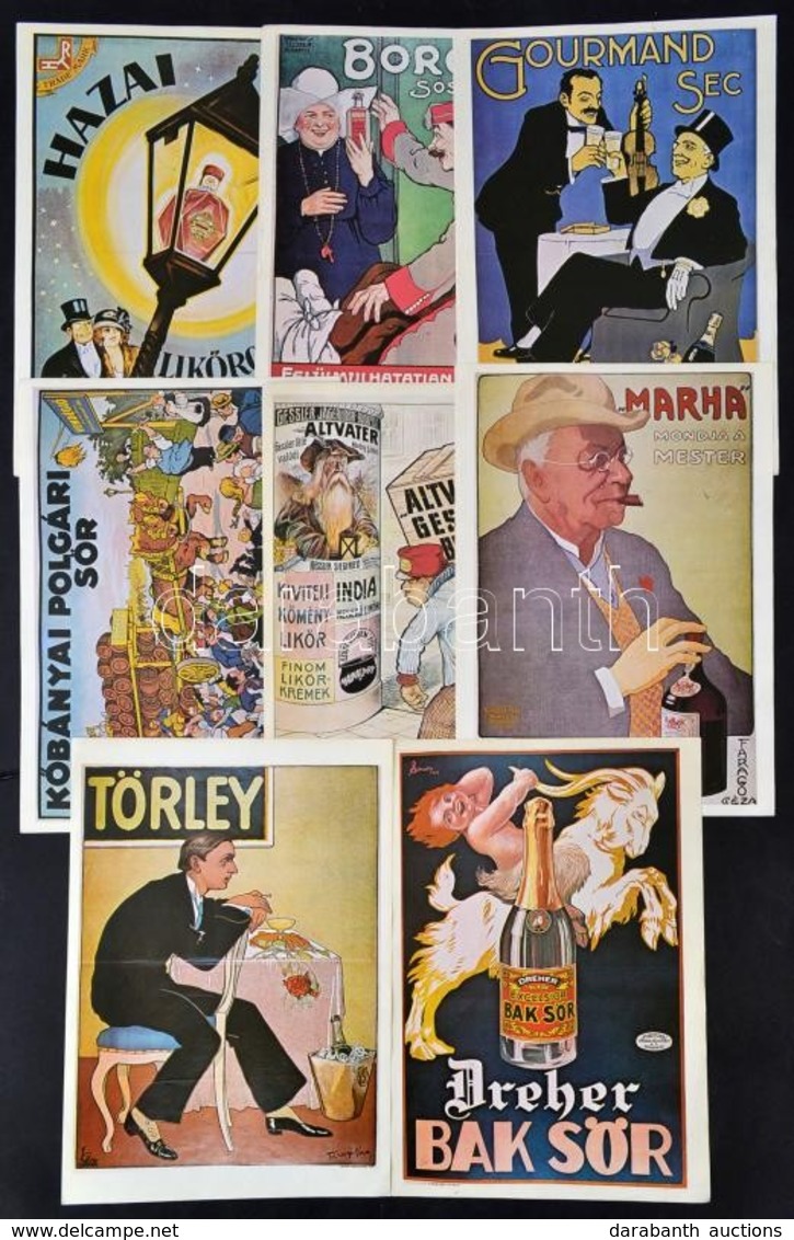 8 Db 1930-as évekbeli Reklámplakát Reprintje 24x34 Cm - Autres & Non Classés