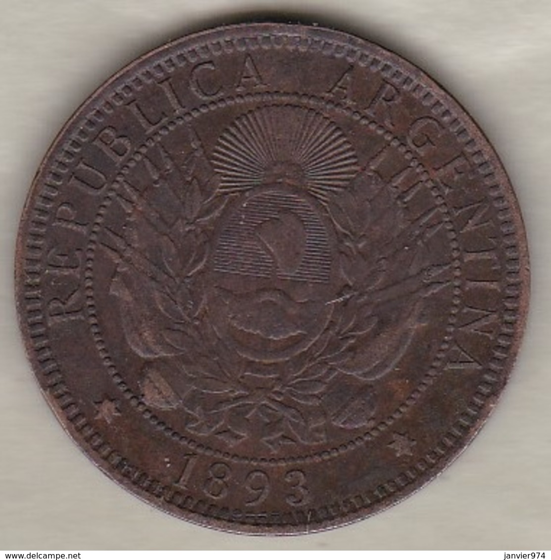 ARGENTINE / TUCUMAN. DOS CENTAVOS 1893. BRONZE - Argentine