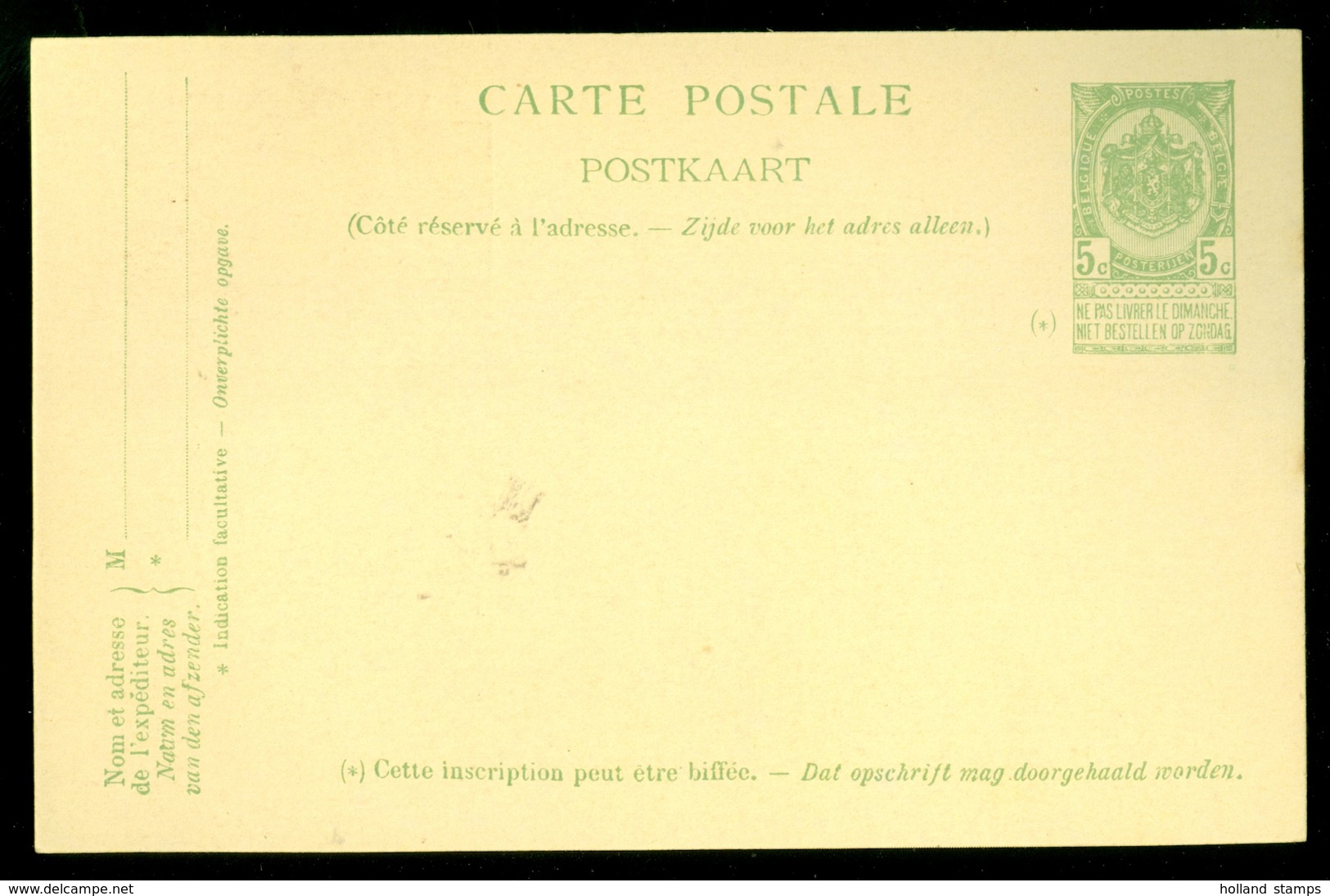 BELGIE * POSTKAART * ONGEBRUIKT  (11.452i + G) - 1830-1849 (Belgique Indépendante)