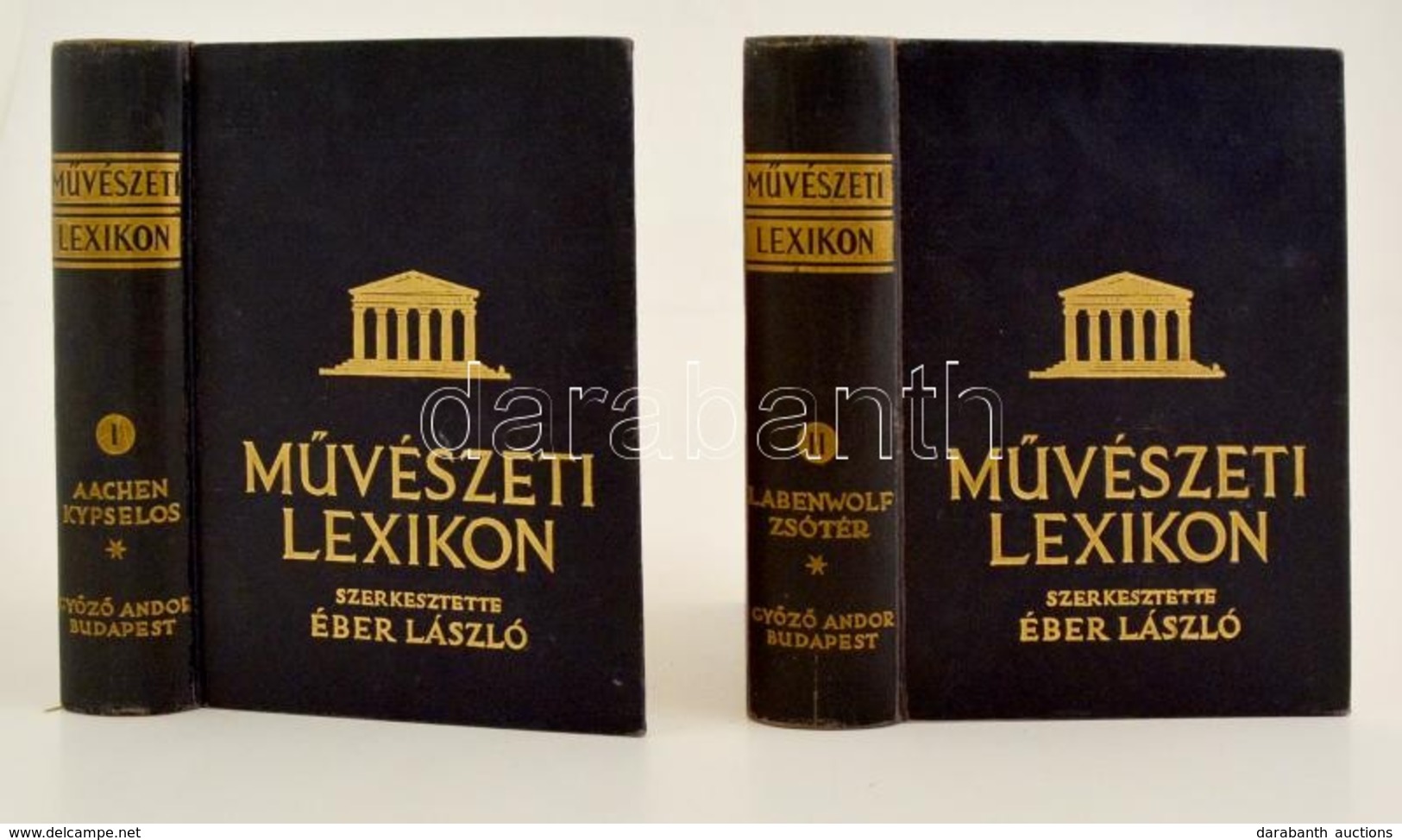 Művészeti Lexikon. 1-2. Köt. Szerk.: Éber László. Bp., 1935, Győző Andor. Kiadói Aranyozott Egészvászon-kötés, Laza Fűzé - Non Classificati