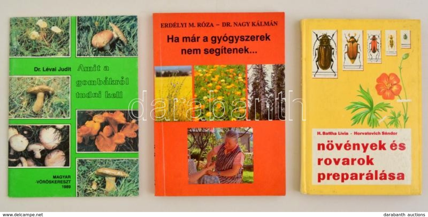 Három Könyv Gyógynövényekről, Gombákról, Növényprepírálásról: Dr. Lévai Judit: Amit A Gombákról Tudni Kell, Bp., 1989. M - Non Classés