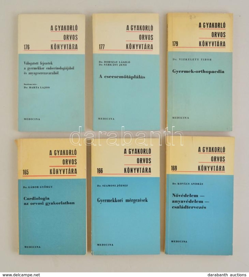 Vegyes Orvosi-gyógyászati Szakkönyv Tétel, A Gyakorló Orvos Könyvtára Sorozat 6 Kötete (165,166, 169,176,177,179): Dr. S - Non Classificati