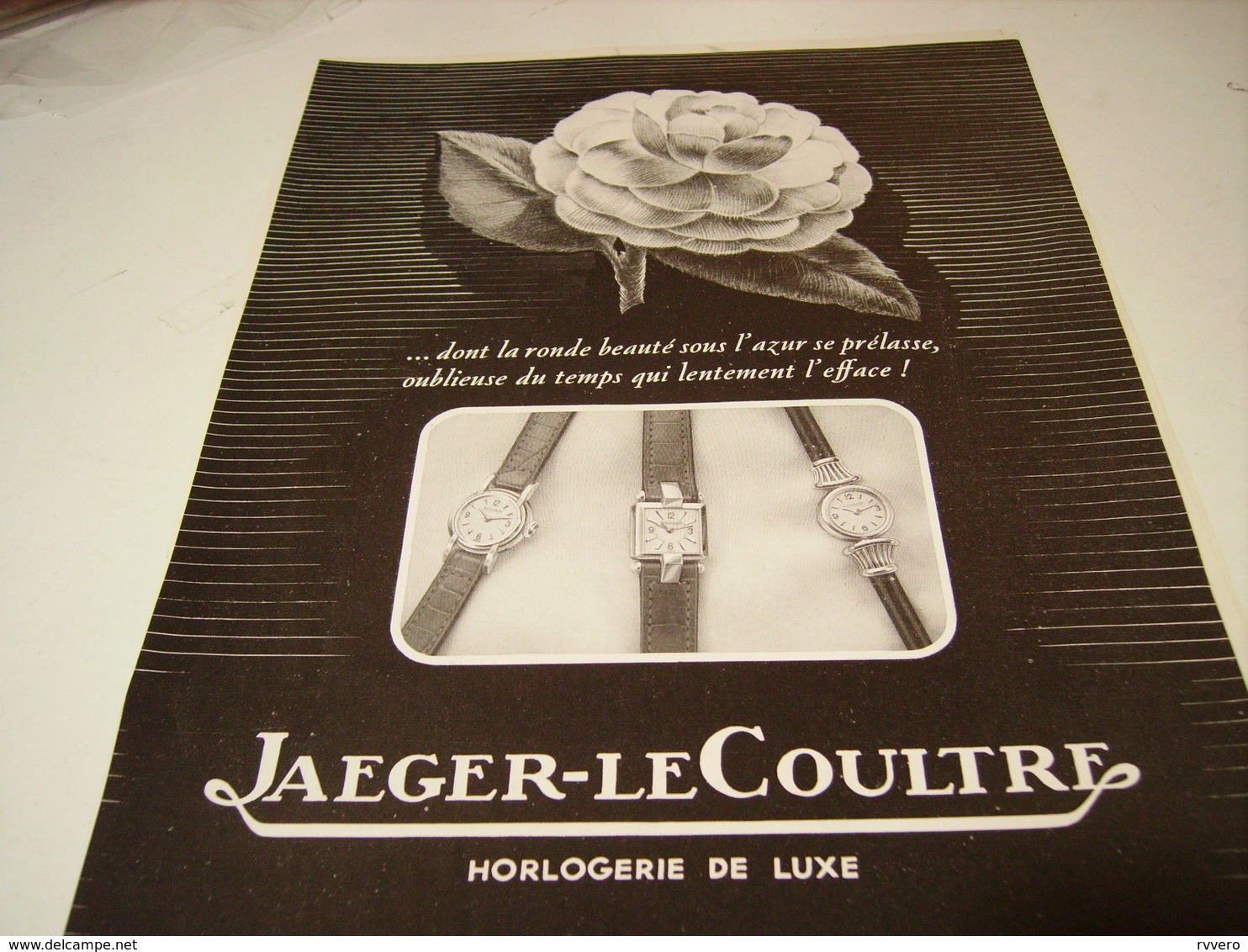 ANCIENNE PUBLICITE HORLOGERIE DE LUXE JAEGER-LECOULTRE 1950 - Autres & Non Classés