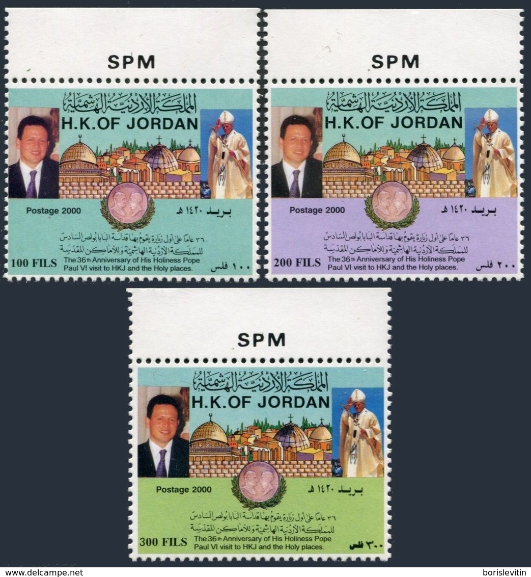 Jordan 1679-1681,MNH. Visit Of Pope Paul VI To Jordan,36th Ann.2000.John Paul II - Jordan