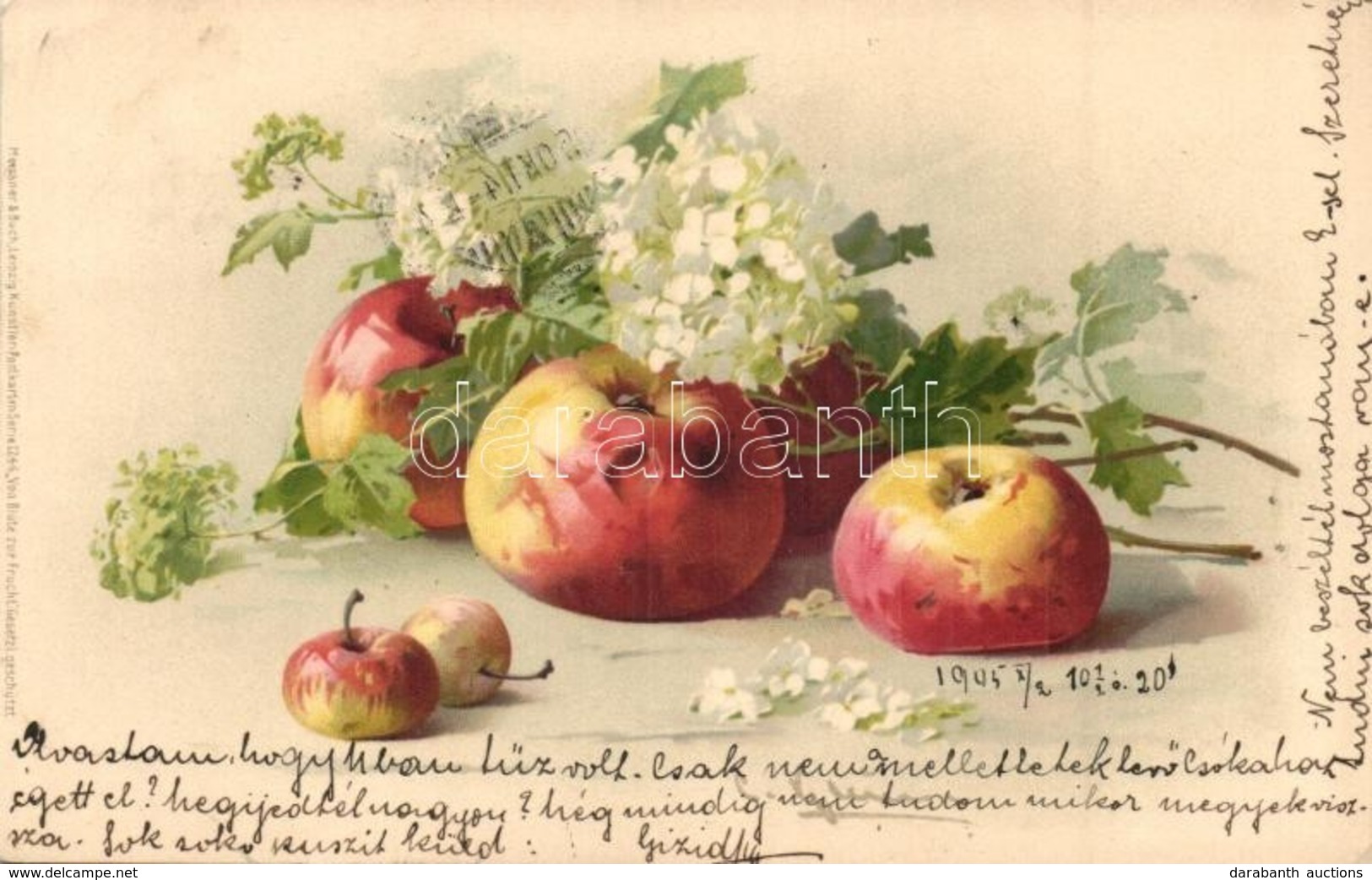 ** * 6 Db RÉGI Művészlap; Gyümölcsök, Közte Litho / 6 Pre-1945 Motive Postcards: Art Postcards, Foods, With Lithos - Non Classés
