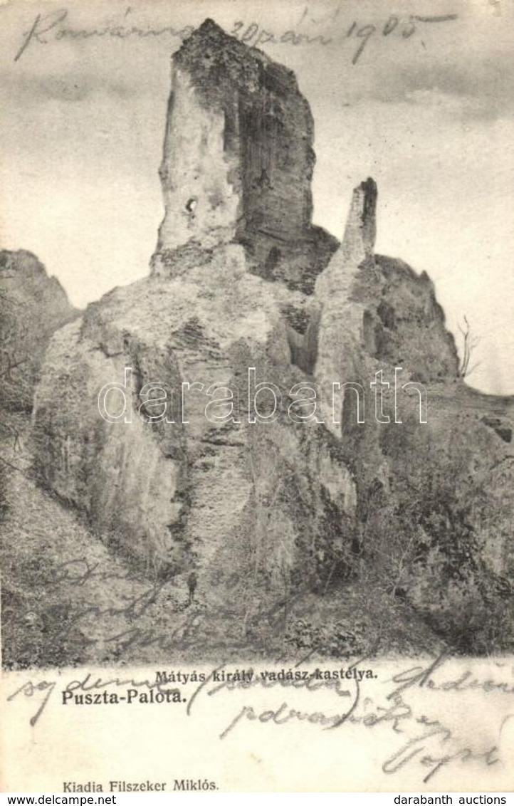 T2/T3 1905 Bátorkő, Pusztapalota (Várpalota); Mátyás Király Vadászkastély, Várrom. Kiadja Filszeker Miklós - Non Classificati