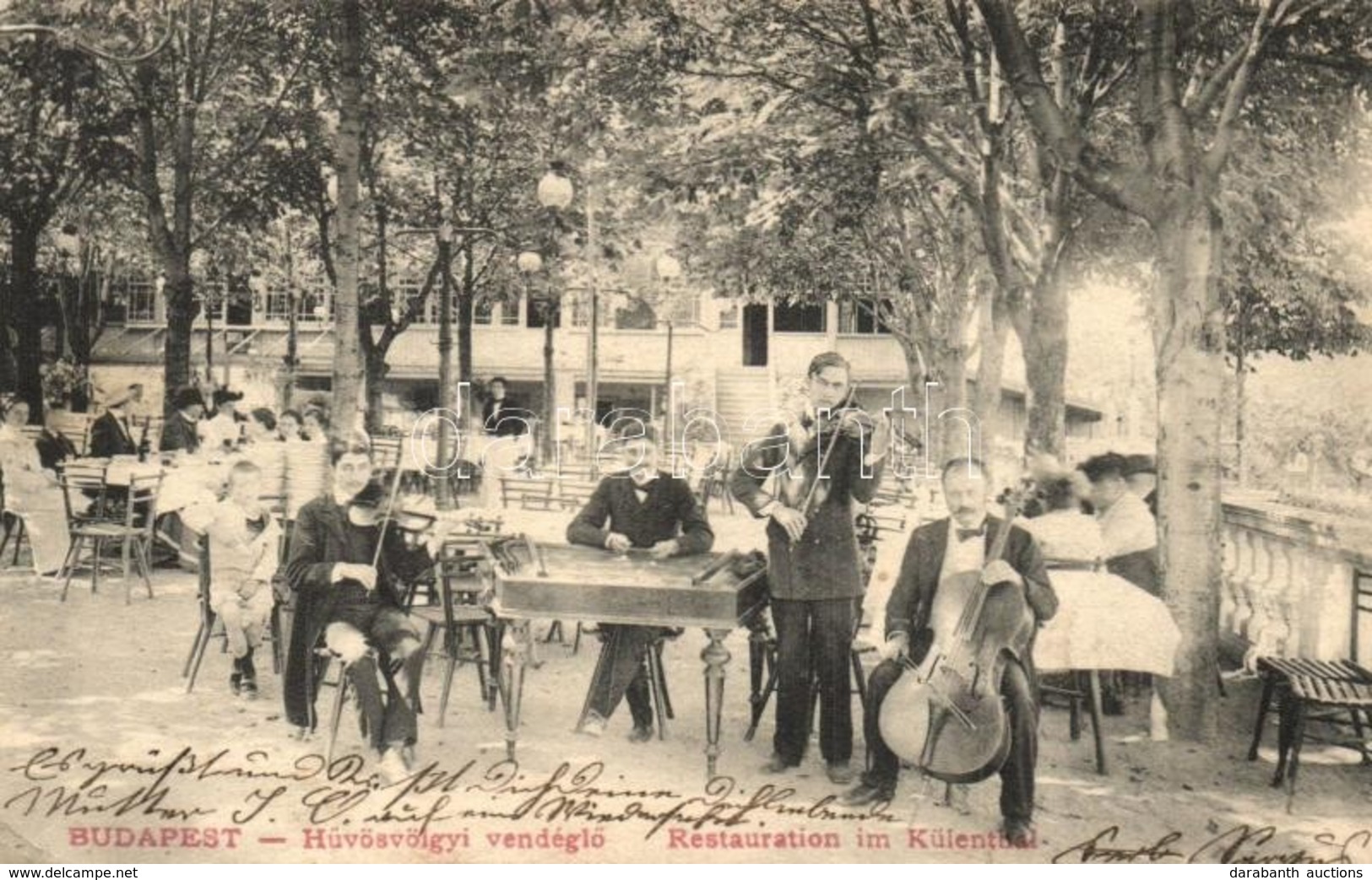 T2/T3 1905 Budapest II. Hűvösvölgyi Vendéglő Cigány Muzsikusokkal A Kertben, Cimbalom (EK) - Non Classificati