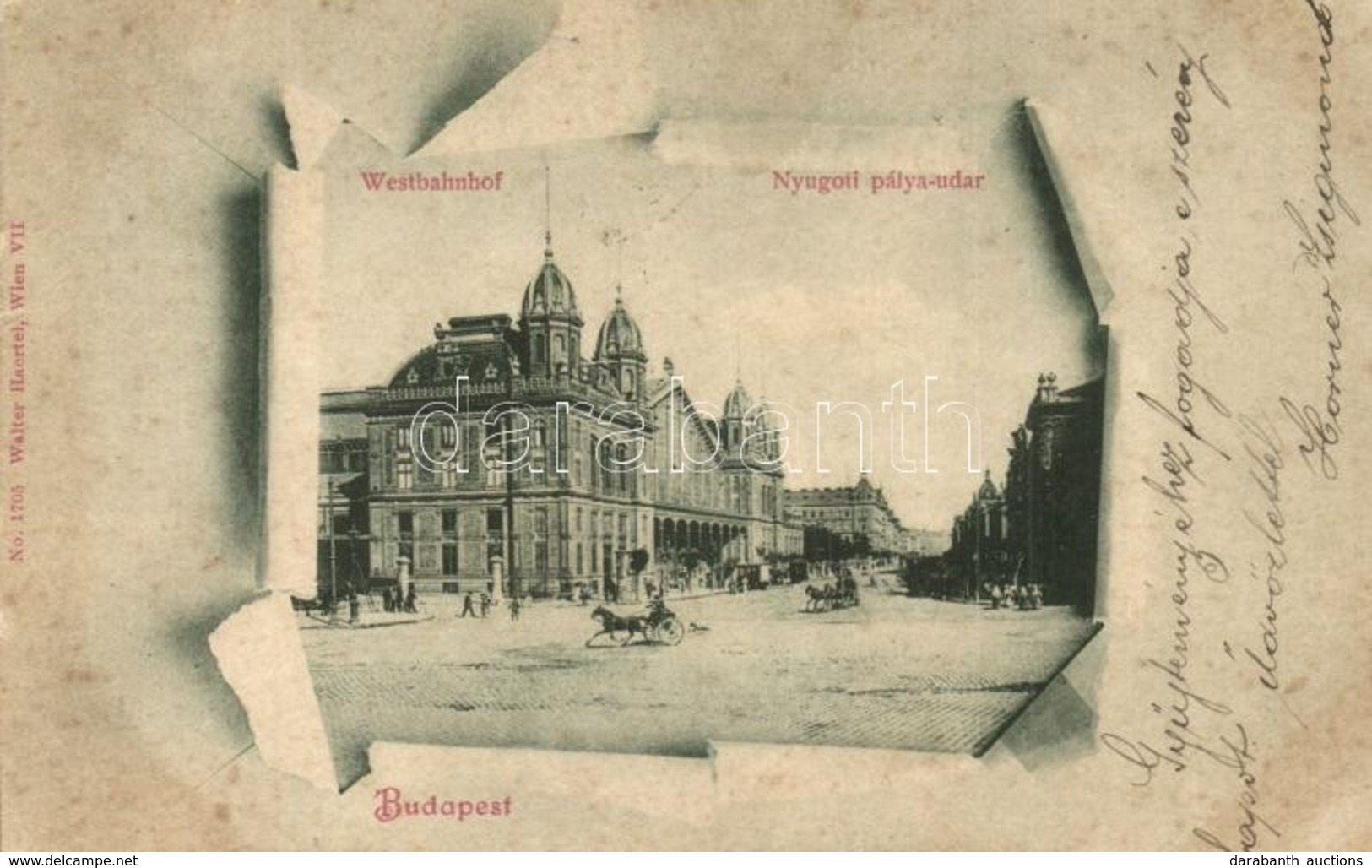 * T3 1900 Budapest VI. Nyugati Pályaudvar, Vasútállomás. Walter Haertel No. 1705. (Rb) - Non Classificati