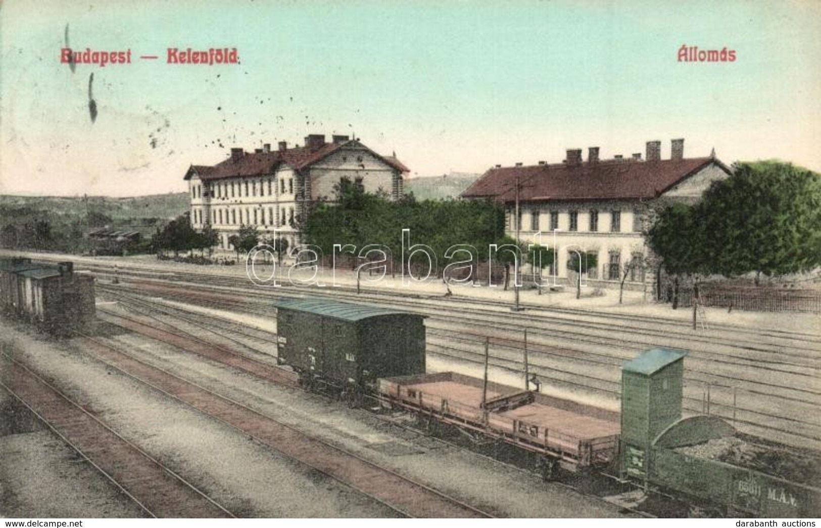 T2 1909 Budapest XI. Kelenföld, Vasútállomás A Vágányokkal és Tehervonattal. Özv. Chvála Józsefné 241. Kiadása - Non Classificati