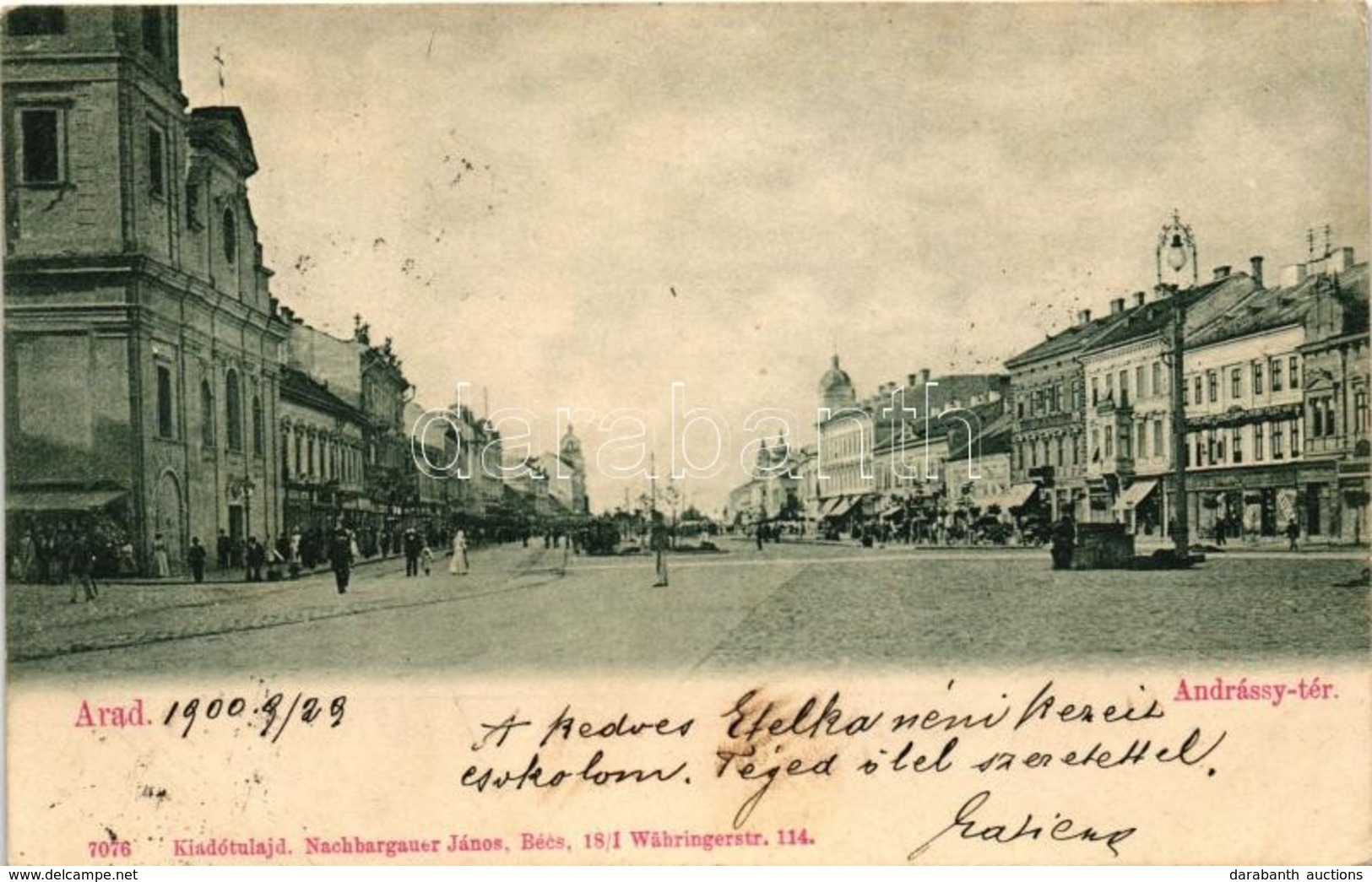* T2 1900 Arad, Andrássy Tér, üzletek. Kiadja Nachbargauer János / Square, Shops - Non Classificati