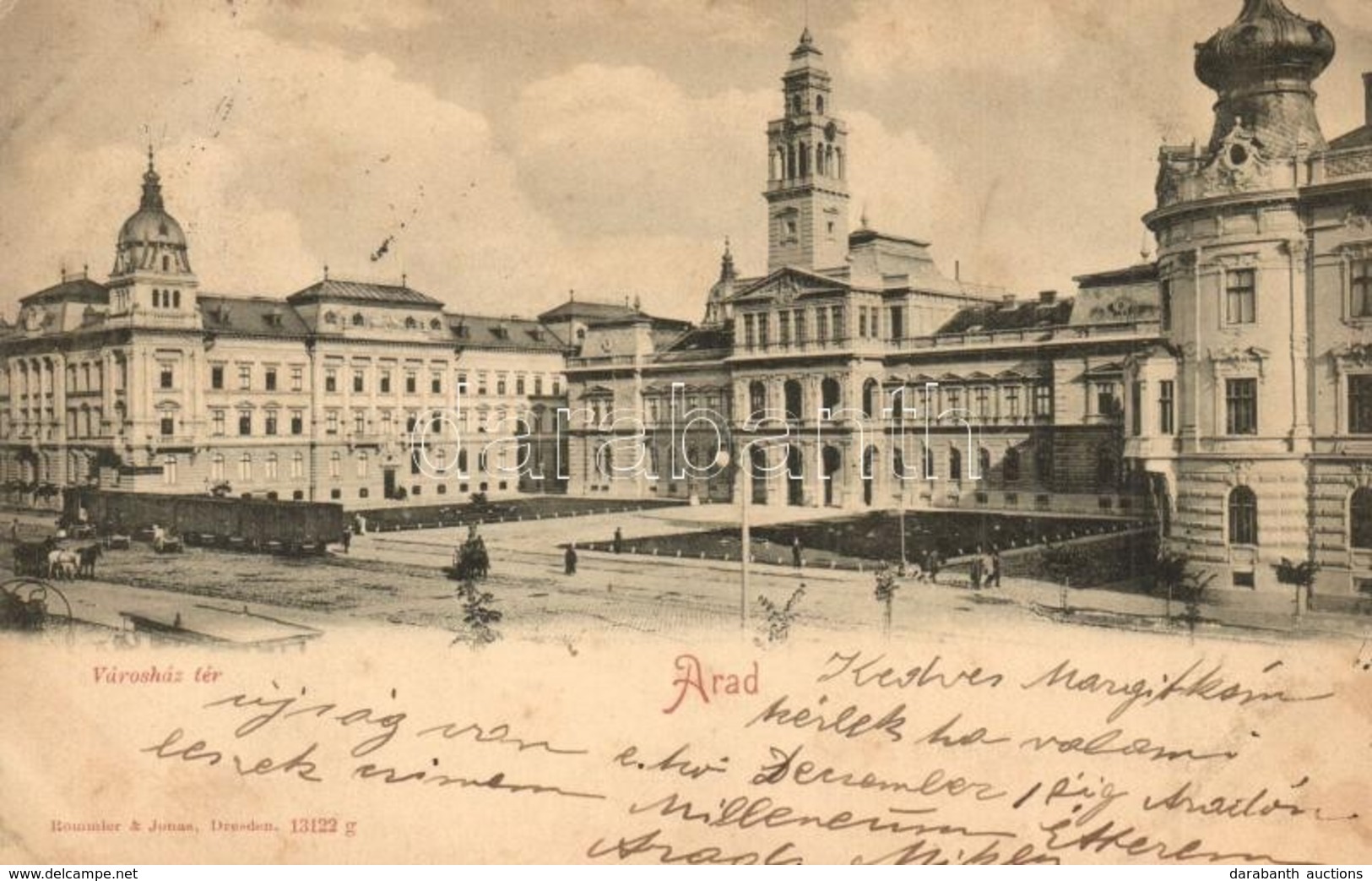 T2/T3 1900 Arad, Városház Tér, Városi Vasút. Römmler & Jonas / Town Hall Square, Urban Railway (fl) - Non Classificati