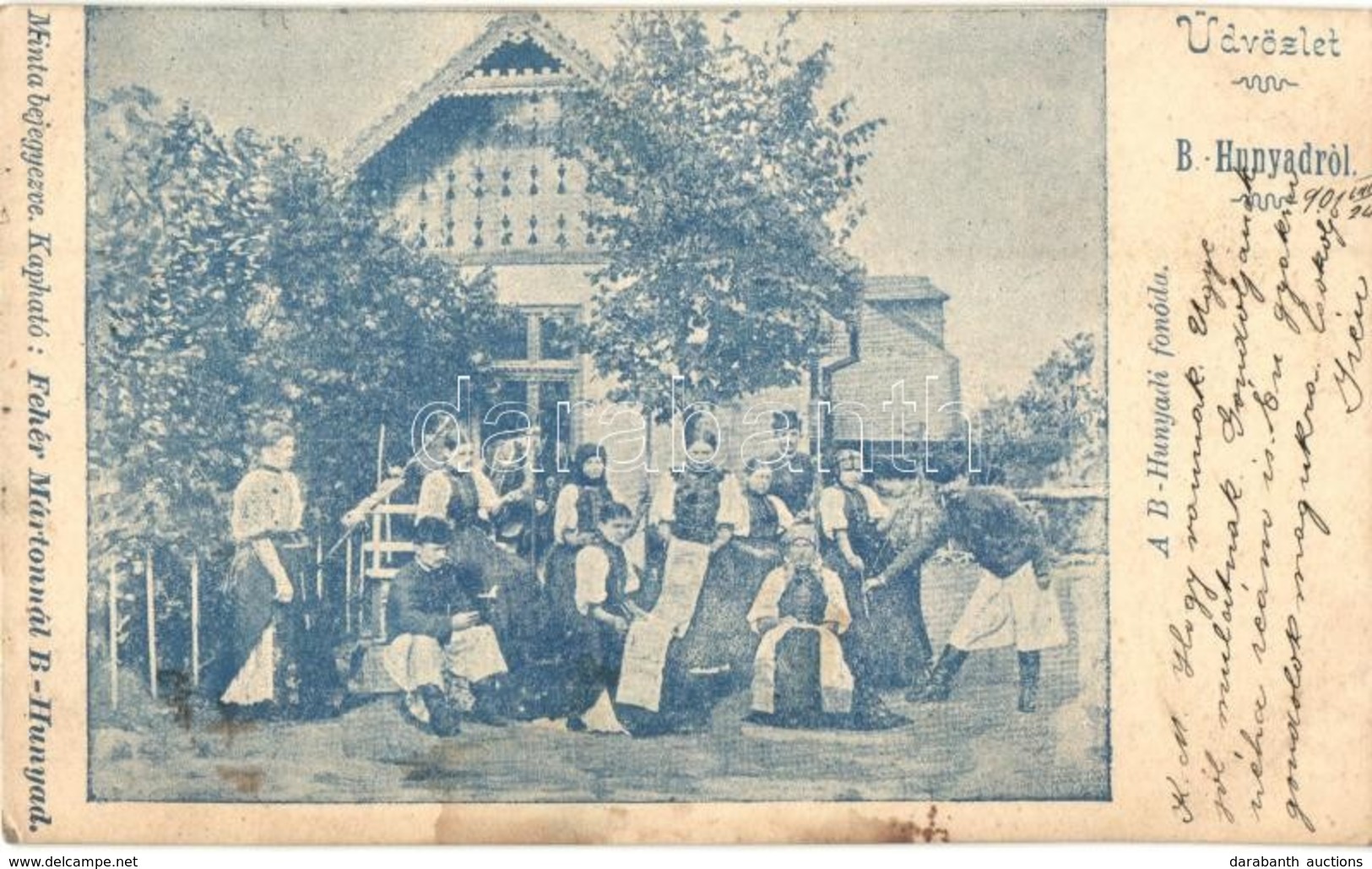 T2/T3 1901 Bánffyhunyad, Huedin; Fonoda. Fehér Mártonnál Kapható / Spinning Mill, Folklore - Non Classés