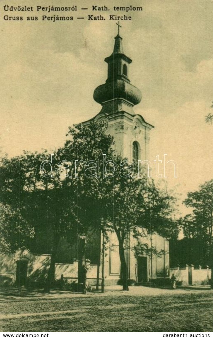 T2 1907 Perjámos, Periam; Katolikus Templom. W.L. 1329. / Church - Non Classés