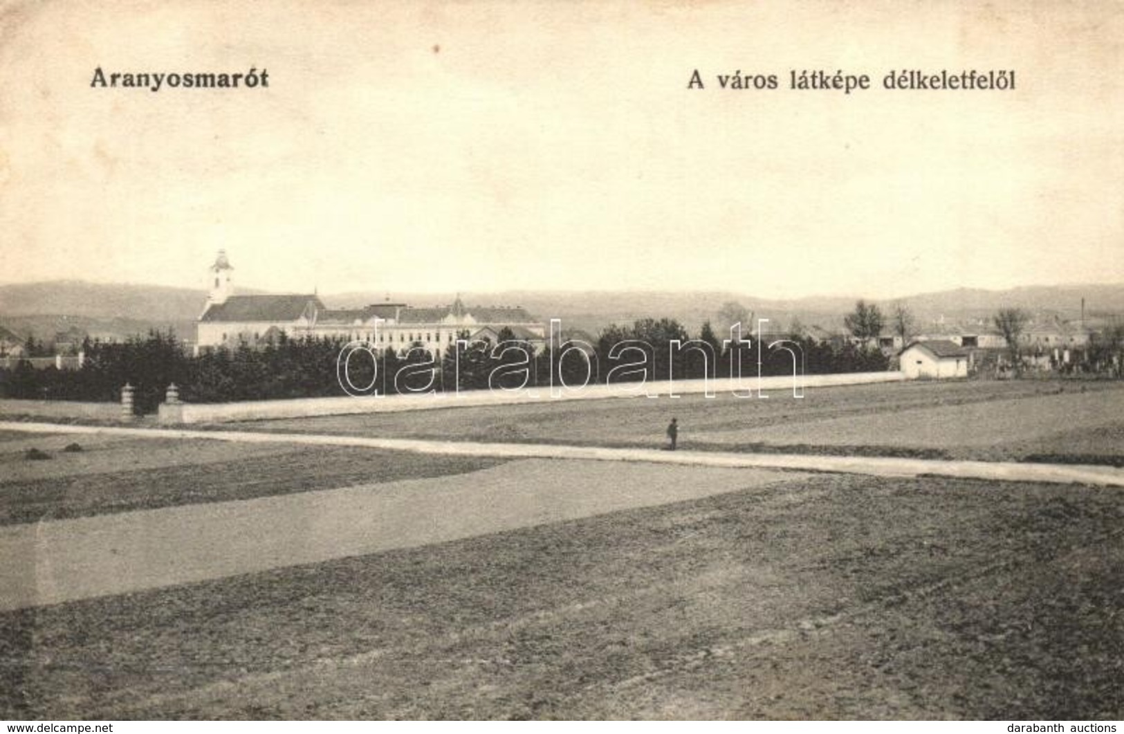 T2 1907 Aranyosmarót, Zlaté Moravce; Látkép Délkelet Felől. Brunczlik J. Kiadása. Héber Nyelvű Levél A Hátoldalon / View - Non Classés