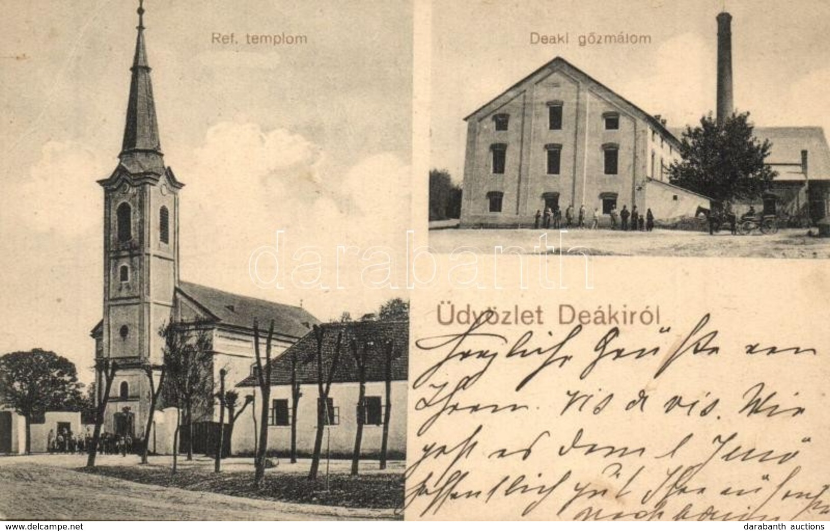 T2/T3 1914 Deáki, Diakovce; Református Templom, Gőzmalom / Calvinist Church, Steam Mill (EB) - Non Classificati