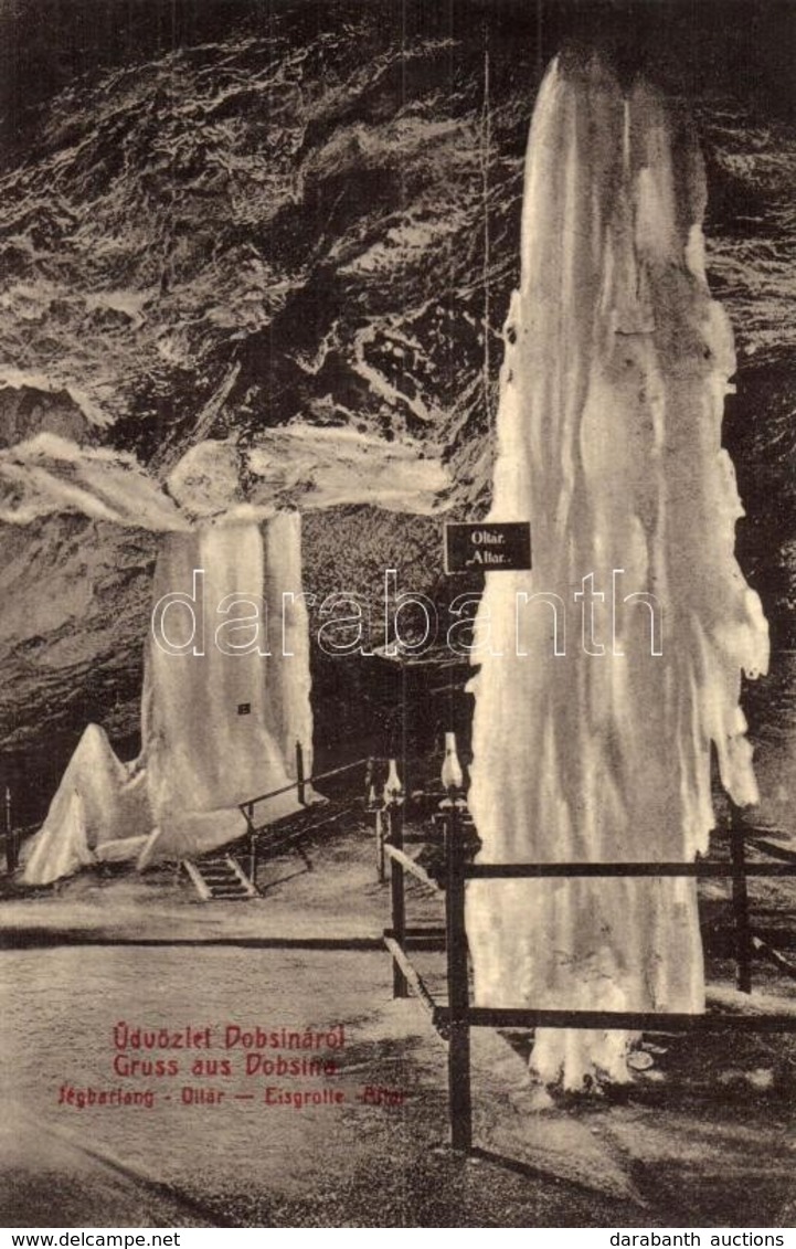 ** T2/T3 Dobsina, Dobschau, Dobsiná; Jégbarlang, Oltár, Belső, W. L. Bp. 161.  / Ice Cave, Altair, Interior (fa) - Non Classés