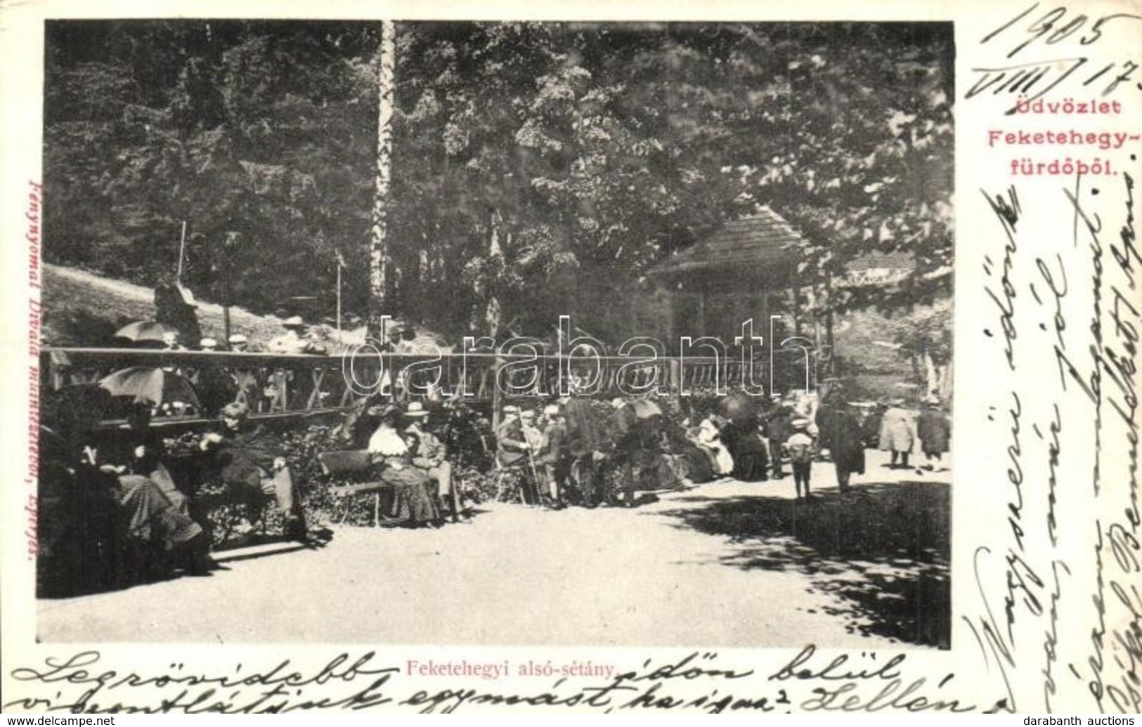 T2/T3 1905 Feketehegy-fürdő, Cernohorské Kúpele (Merény, Nálepkovo); Alsó Sétány. Fénynyomat Divald Műintézetéből / Prom - Ohne Zuordnung