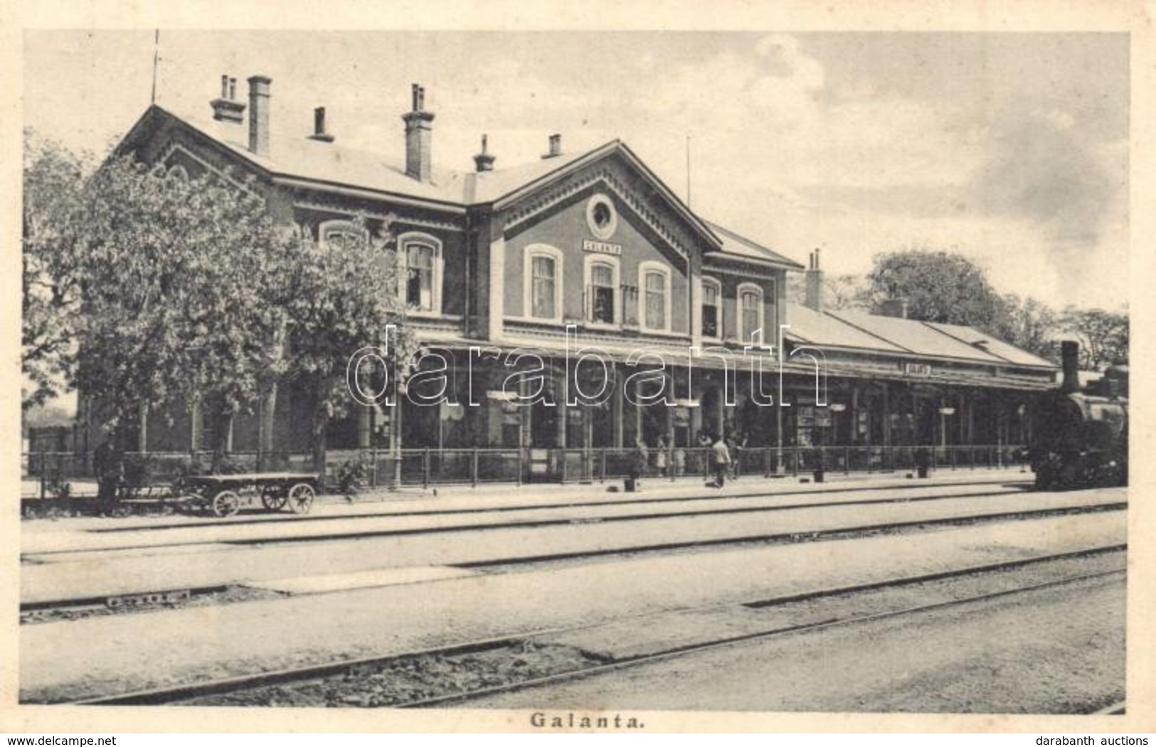 T2/T3 Galánta, Vasútállomás, Gőzmozdony, Hajtány / Bahnhof / Railway Station, Locomotive, Handcar (EK) - Non Classés