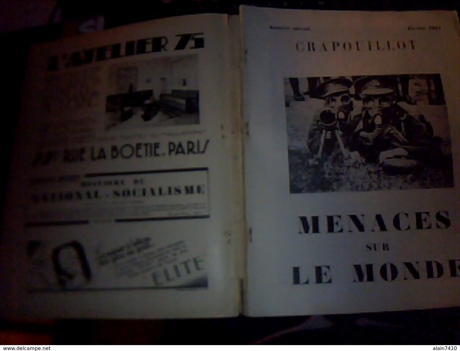 Revue Le Crapouillot No Special  Menaces Sur  Le  Monde Fevrier 1934 - Autres & Non Classés