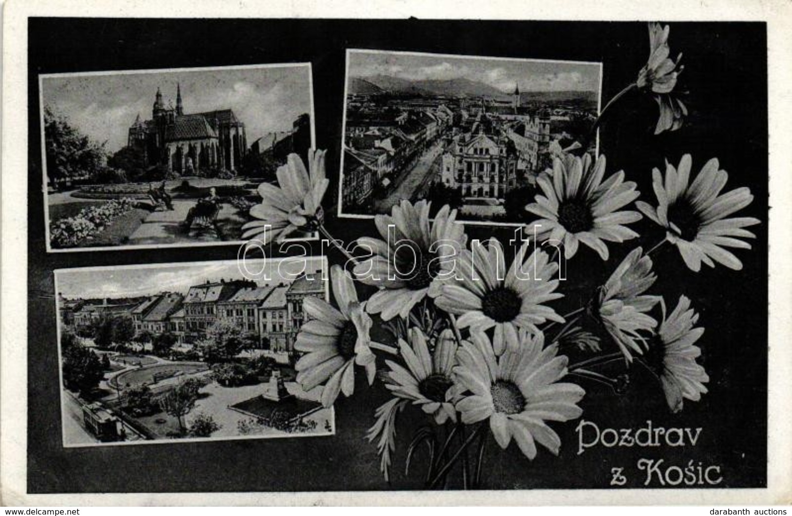 T2/T3 Kassa, Nemzeti Színház, Szent Erzsébet Székesegyház, Villamos / Theatre, Cathedral, Tram, Flower 'vissza' So. Stpl - Non Classificati