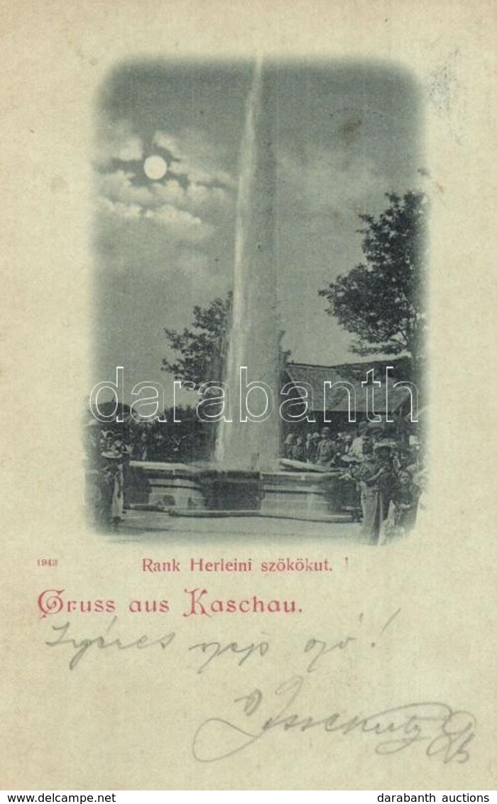 T2 1898 Ránkfüred, Ránkherlány, Rank Herlein, Herlany (Kassa, Kosice, Kaschau); Szökőkút / Fountain - Non Classificati