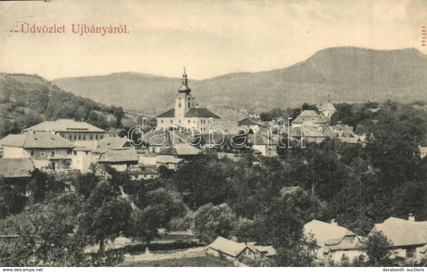 T2/T3 Újbánya, Königsberg, Nova Bana; Látkép, Templom / General View, Church (EK) - Non Classificati