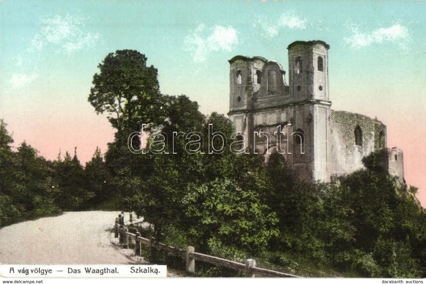 ** T2 Vágsziklás, Szkalka, Skalka Nad Váhom; Apátsági Romok. Gansel Lipót 517. / Abbey Ruins - Non Classificati