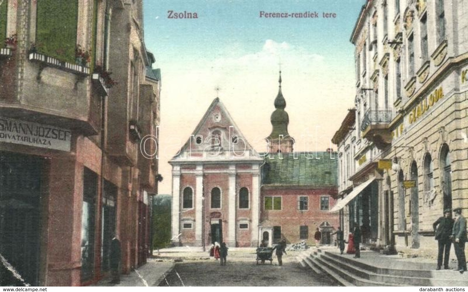 * T2/T3 Zsolna, Zilina; Ferenc-rendiek Tere, Szálloda, Divatáruház / Square, Hotel, Shops (EK) - Non Classificati