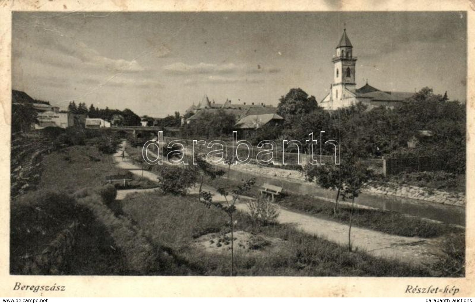 * T3 Beregszász, Berehove; Vérke Folyó, Templom / River Verke, Church  (Rb) - Non Classés