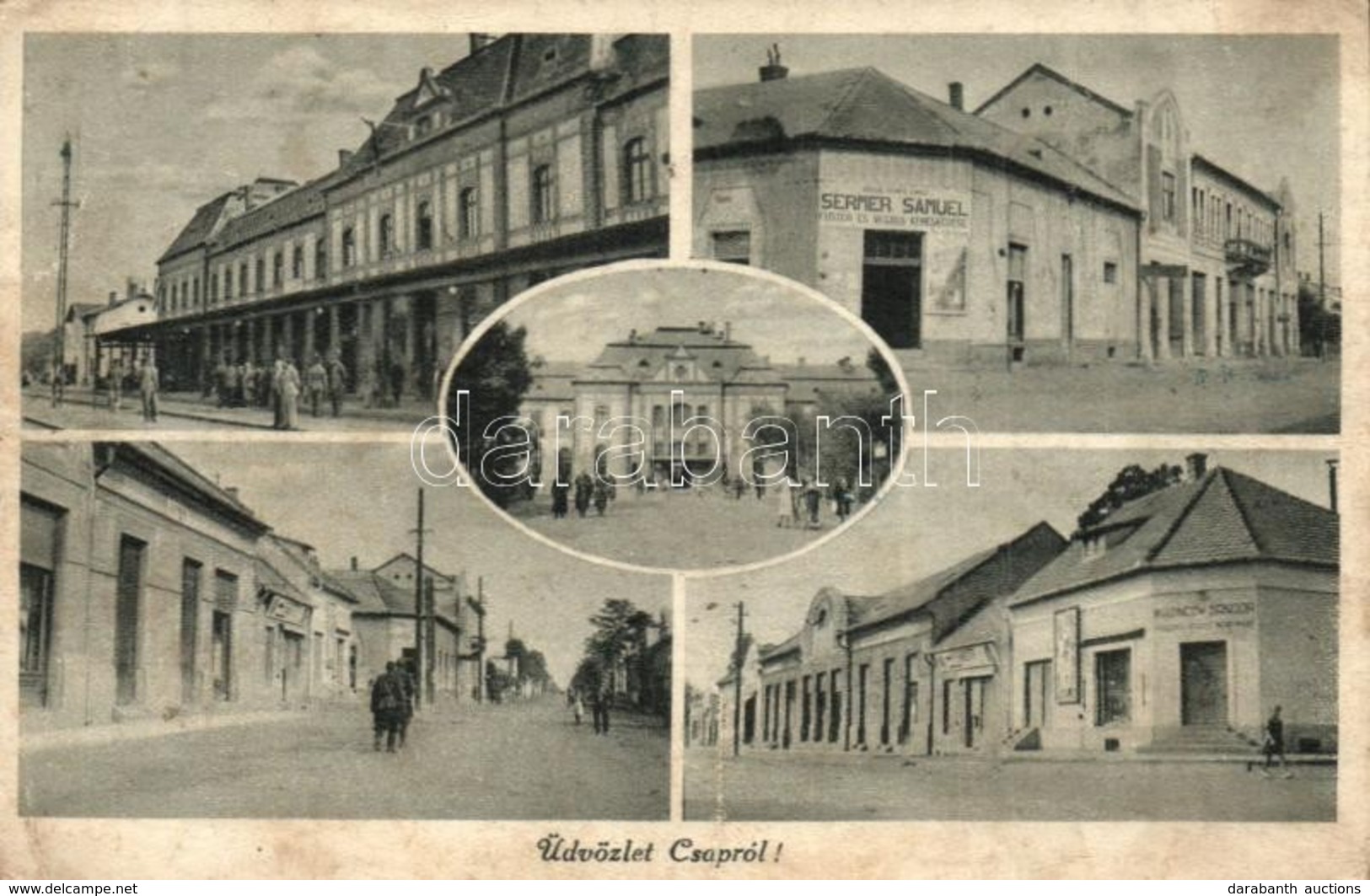 ** * Csap, Chop; Híd, Utca Részlet, üzletek - 3 Db Régi Képeslap / Bridge, Street, Shops - 3 Pre-1945 Postcards - Non Classificati