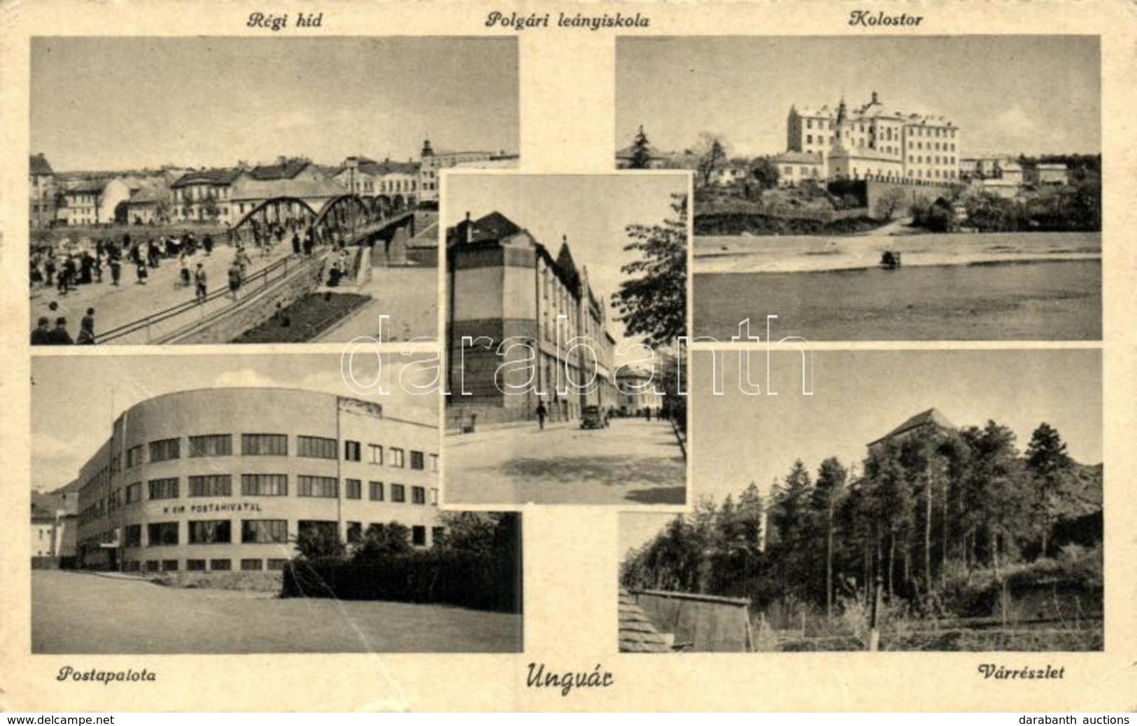 T3 Ungvár, Régi Híd, Kolostor, Postapalota, Vár / Old Bridge, Cloister, Post Palace, Castle (EB) - Unclassified