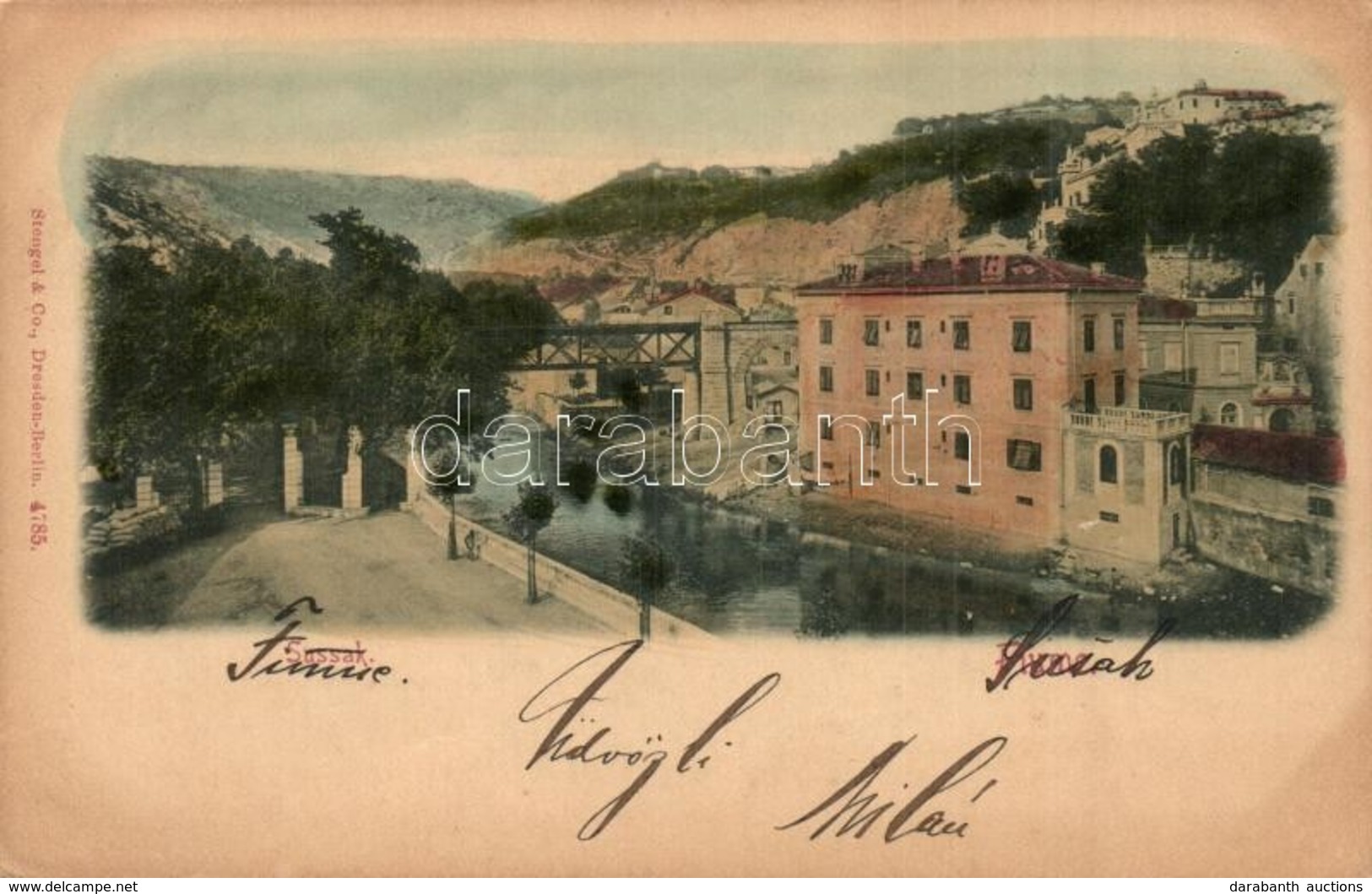 T2 Fiume, Rijeka, Susak, Sussak; Lűtkép, Híd / General View, Bridge - Non Classés