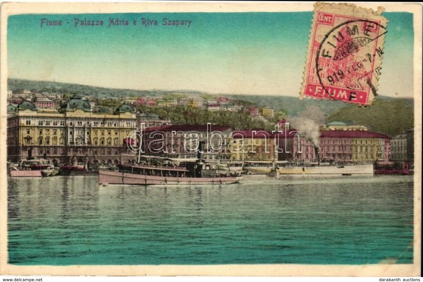 * T2 Fiume, Palazzo Adria E Riva Szapary / Palace, Port, Steamships - Ohne Zuordnung