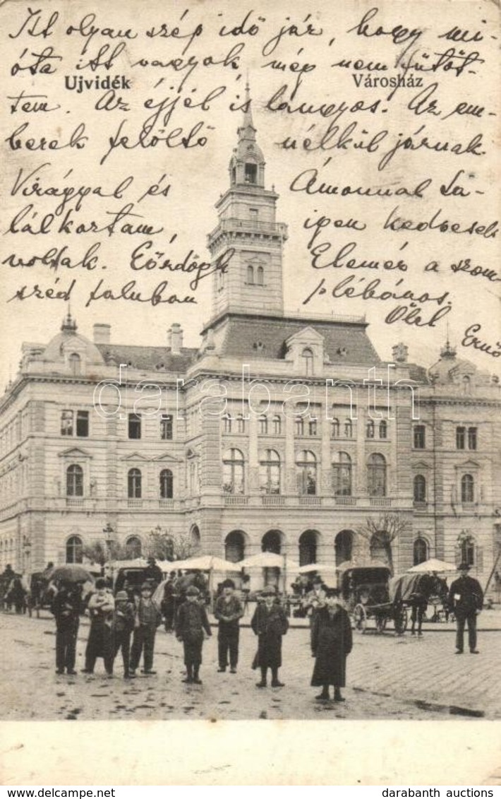 T2/T3 1906 Újvidék, Novi Sad; Városháza, Piaci árusok, Lovaskocsik. Kiadja Breuer R. és Társa / Town Hall, Market Vendor - Non Classificati