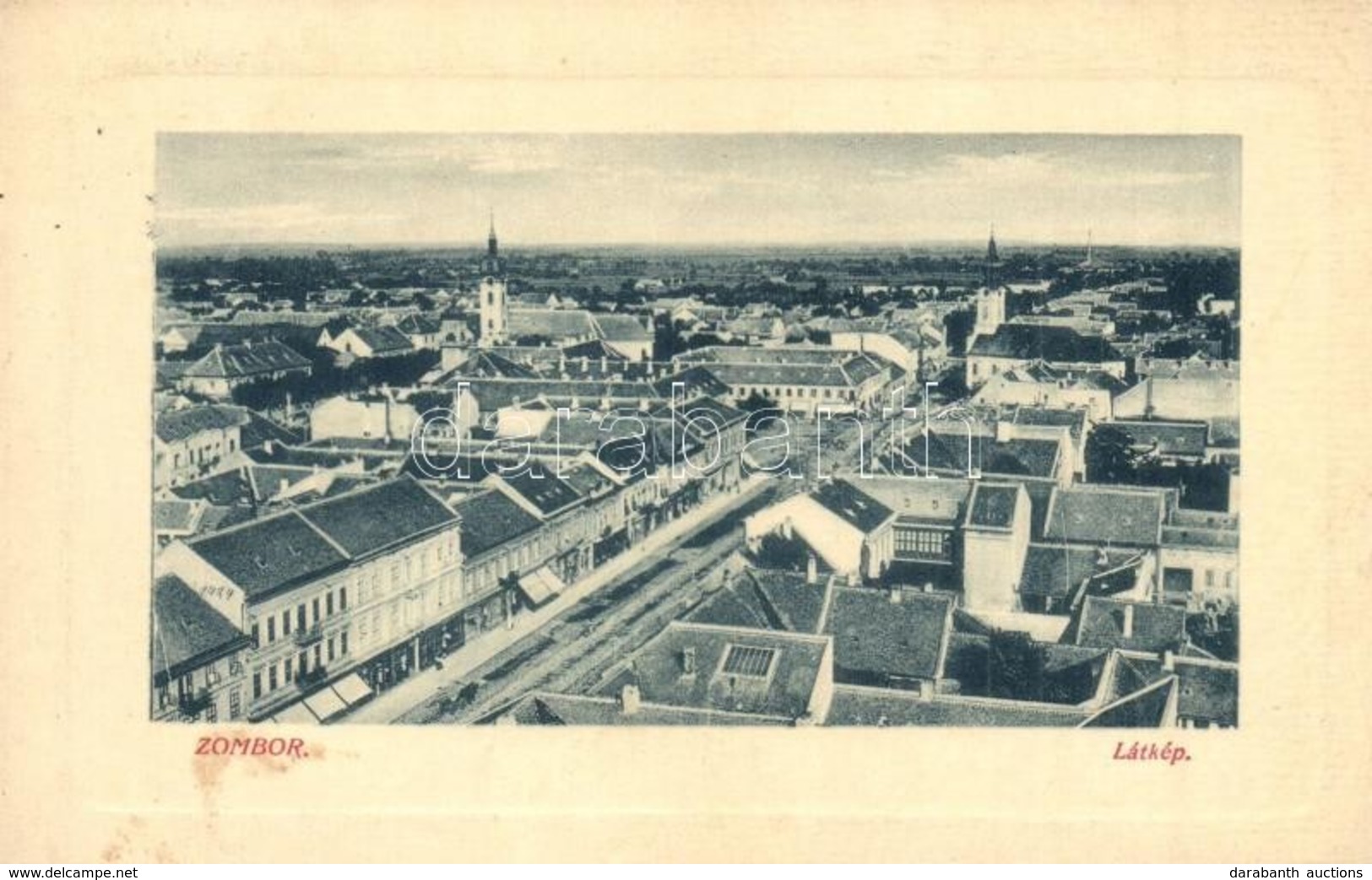 T2/T3 Zombor, Sombor; Látkép, üzletek, Templomok. W. L. Bp. 3739. / General View, Shops, Churches (fl) - Non Classificati