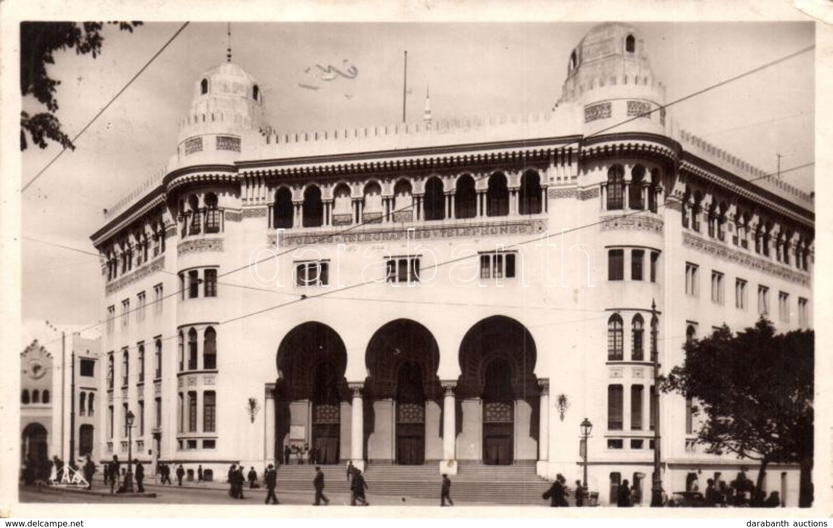 * T2/T3 Algiers, Alger; Hotel Des Postes / Post Office (ragasztónyomok / Glue Marks) - Unclassified