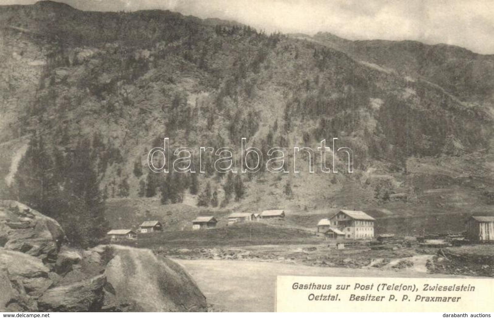 * T1/T2 Zwieselstein, Ötztal (Tirol); P.P. Praxmarer's Gasthaus Zur Post (Telefon). Verlag P.P. Praxmarer / Hotel - Non Classificati